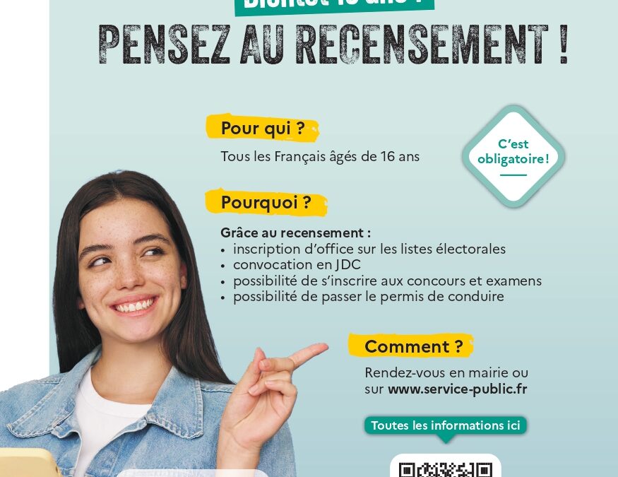Bientôt 16 ans ? Pensez au recensement citoyen !
