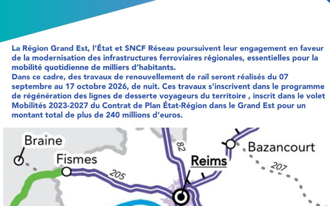 Travaux de nuit réseau SNCF du 7 septembre au 17 octobre 2026